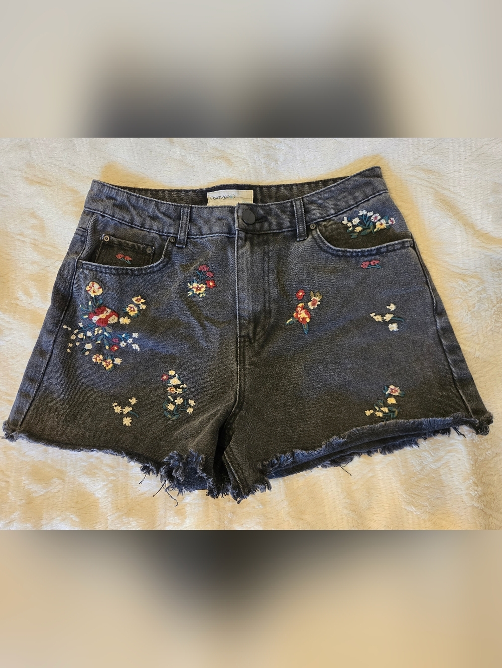 Embroidered Black Crop Jeans Jacket